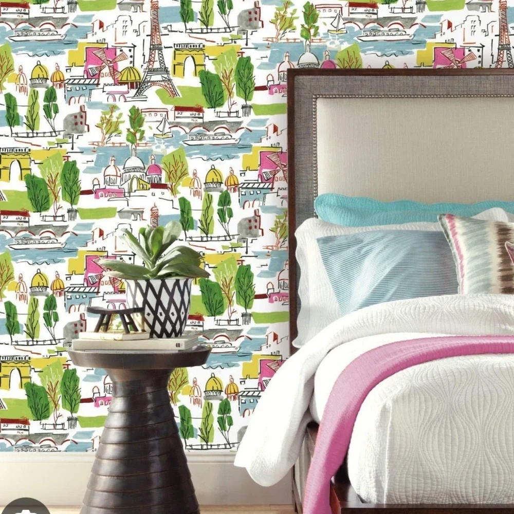 - 3!!!! ROOMMATES X WAVERLY NWT arrondissement peel & stick wallpaper